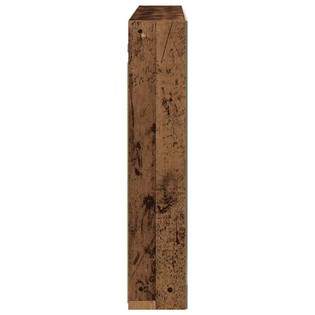 Badezimmerspiegelschrank mit Regal Altholz 100 x 14,5 x 70 cm