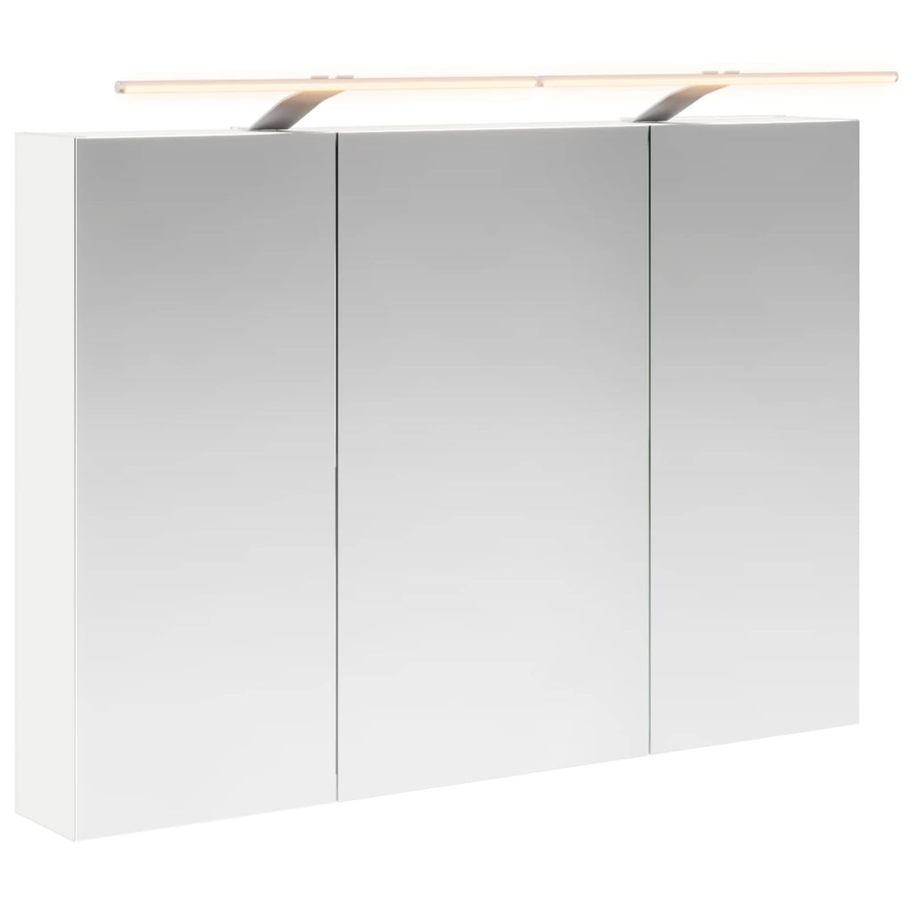 Badezimmerspiegelschrank Weiß 100 x 14,5 x 70 cm Holzwerkstoff