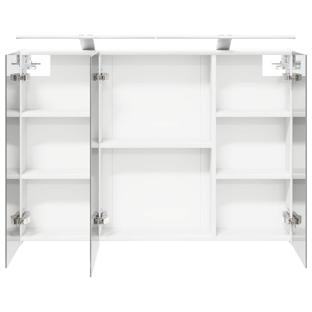 Badezimmerspiegelschrank Weiß 100 x 14,5 x 70 cm Holzwerkstoff
