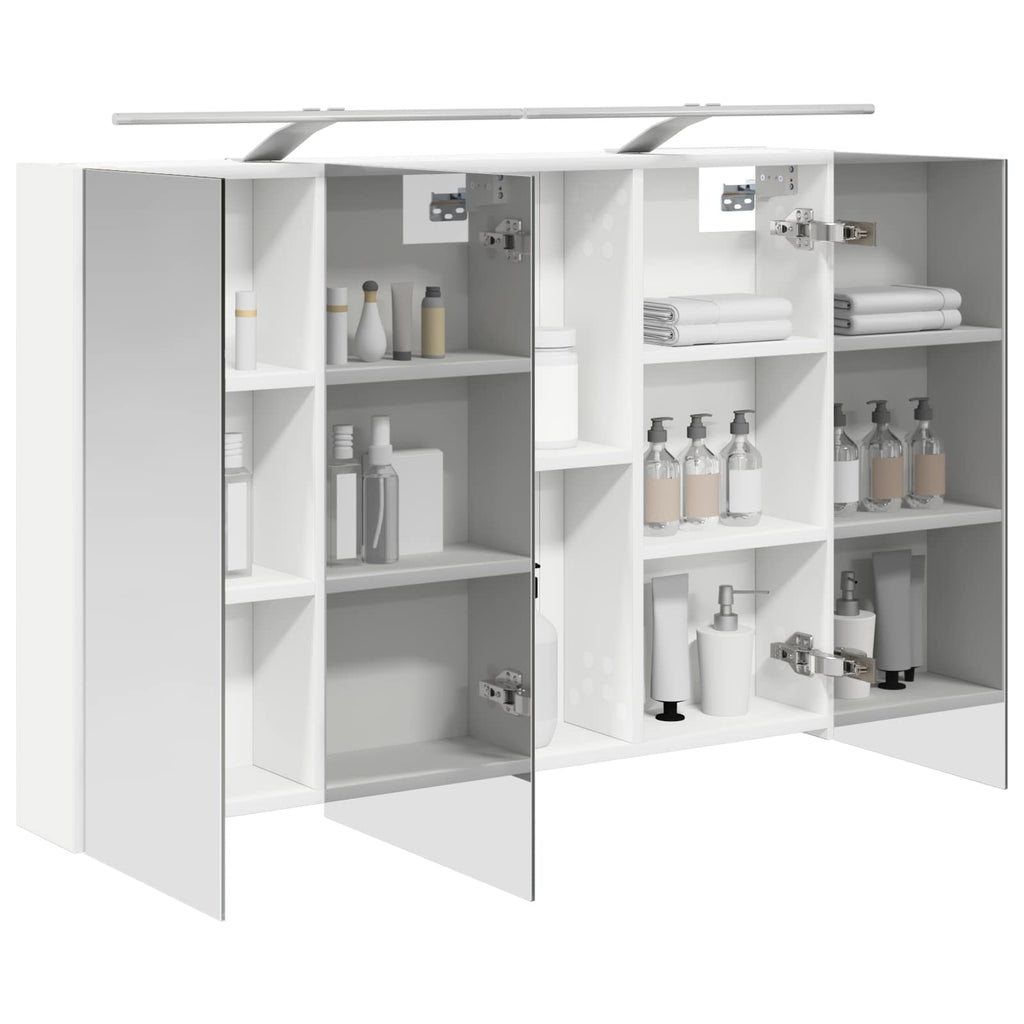 Badezimmerspiegelschrank Weiß 100 x 14,5 x 70 cm Holzwerkstoff