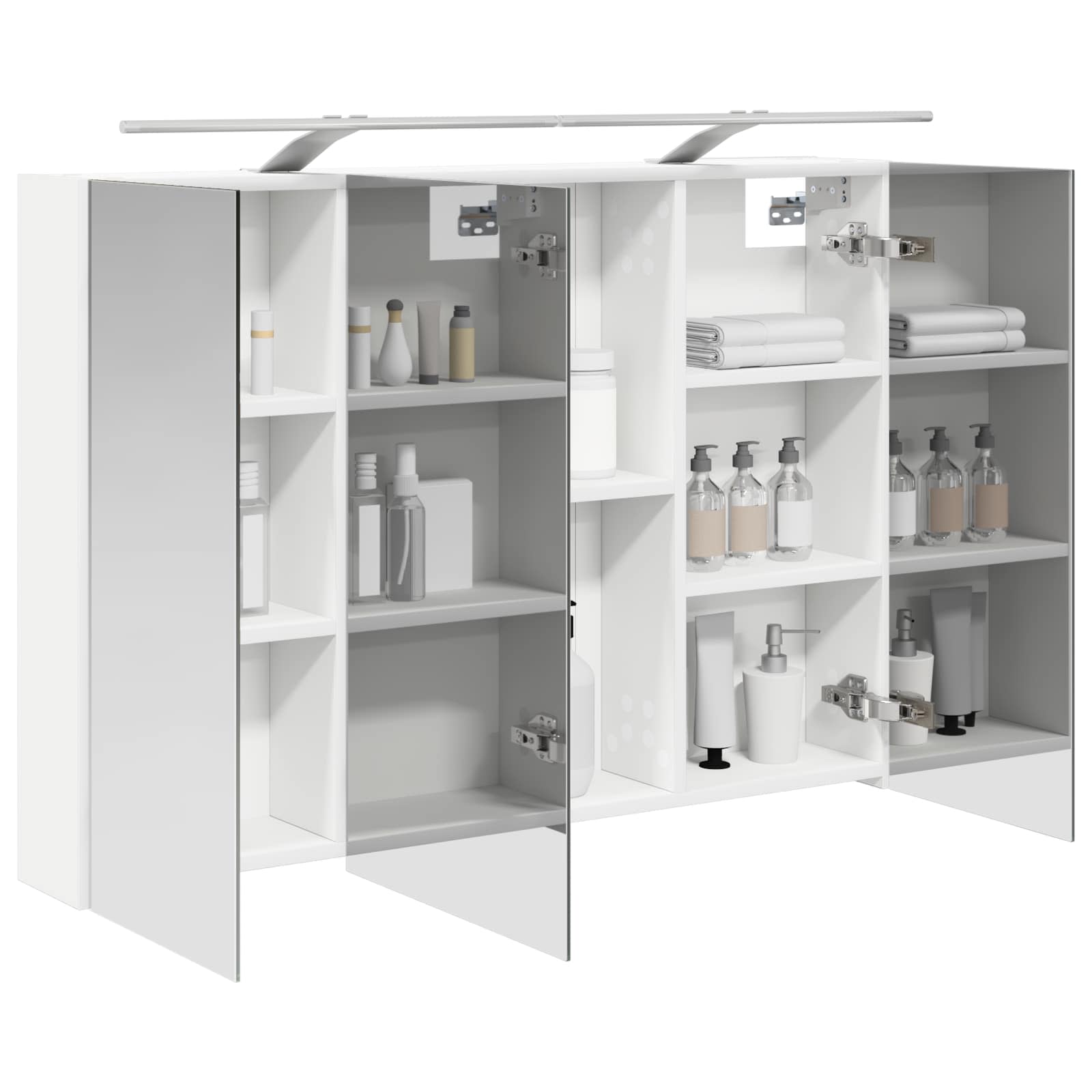 Badezimmerspiegelschrank Weiß 100 x 14,5 x 70 cm Holzwerkstoff