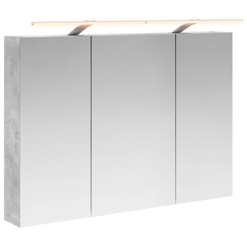 Badezimmerspiegelschrank mit Tür Beton Grau 100 x 14,5 x 70 cm