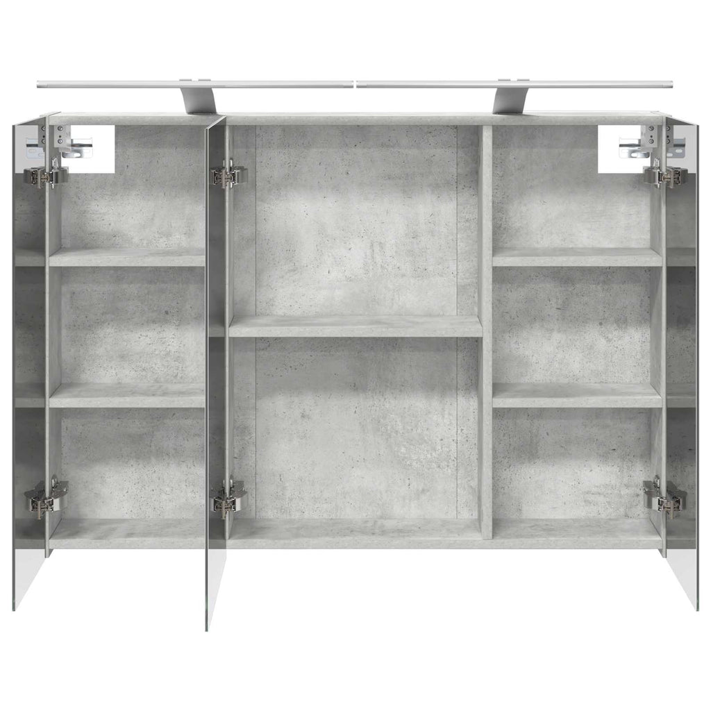 Badezimmerspiegelschrank mit Tür Beton Grau 100 x 14,5 x 70 cm
