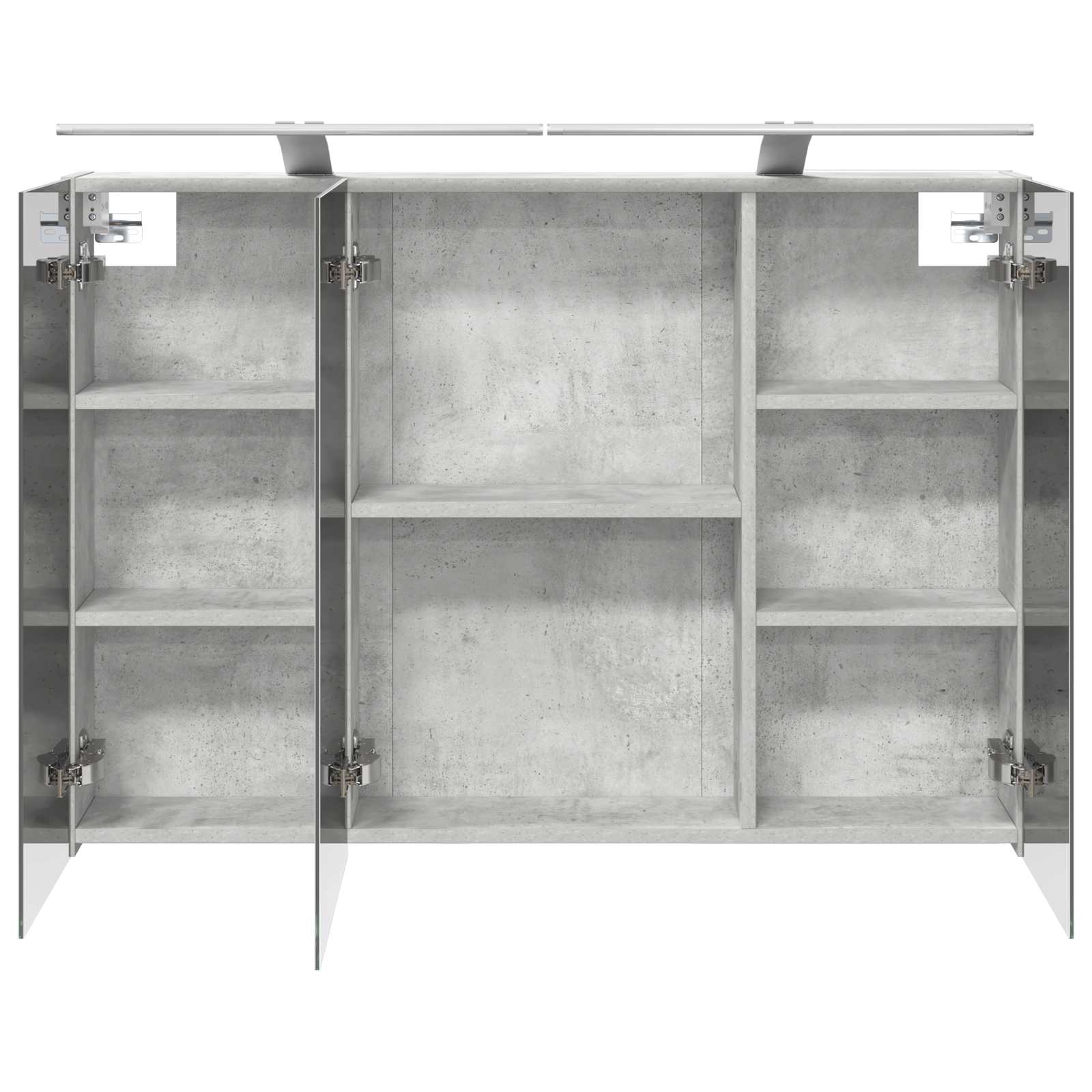 Badezimmerspiegelschrank mit Tür Beton Grau 100 x 14,5 x 70 cm