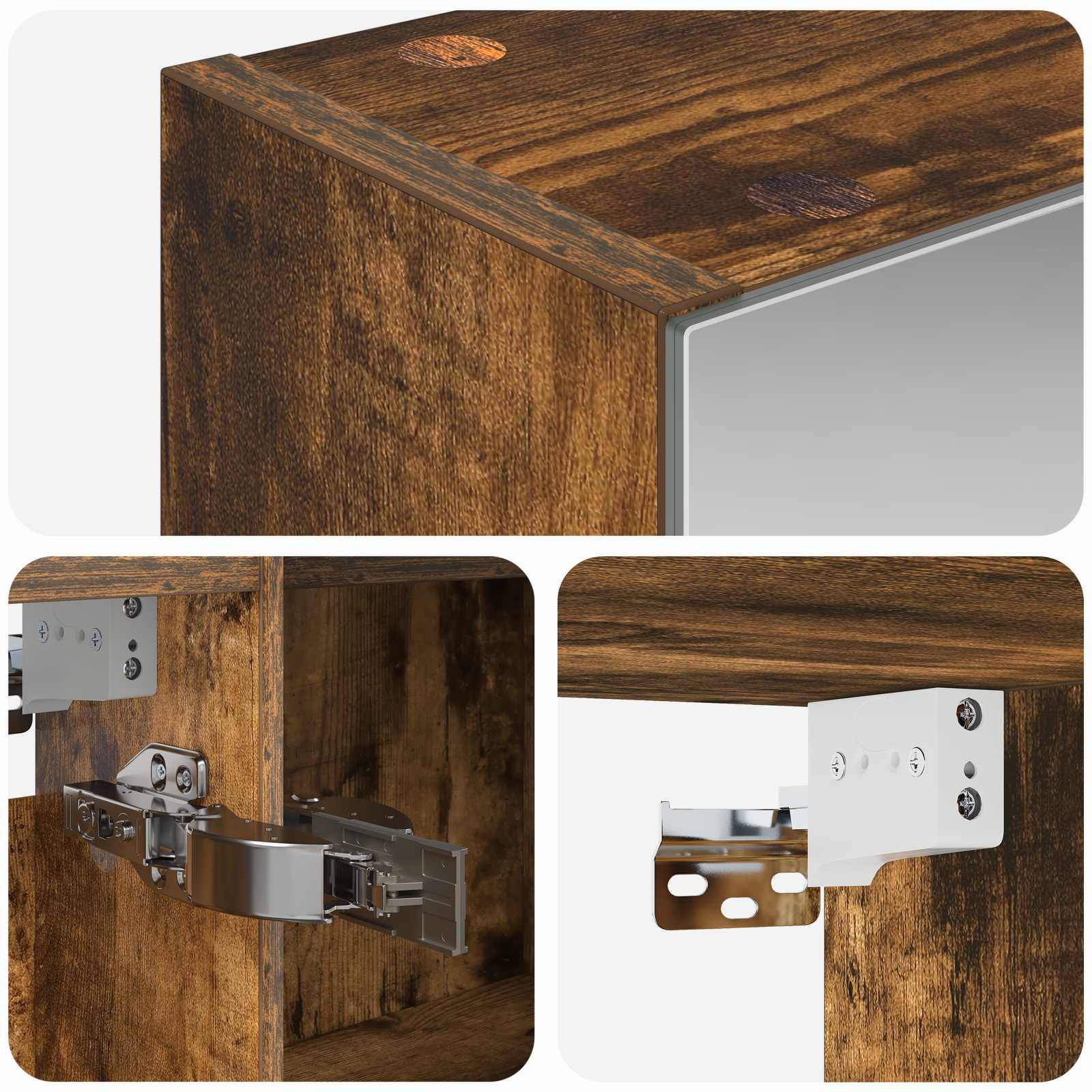 Badezimmerspiegelschrank Geräucherte Eiche 100 x 14,5 x 70 cm