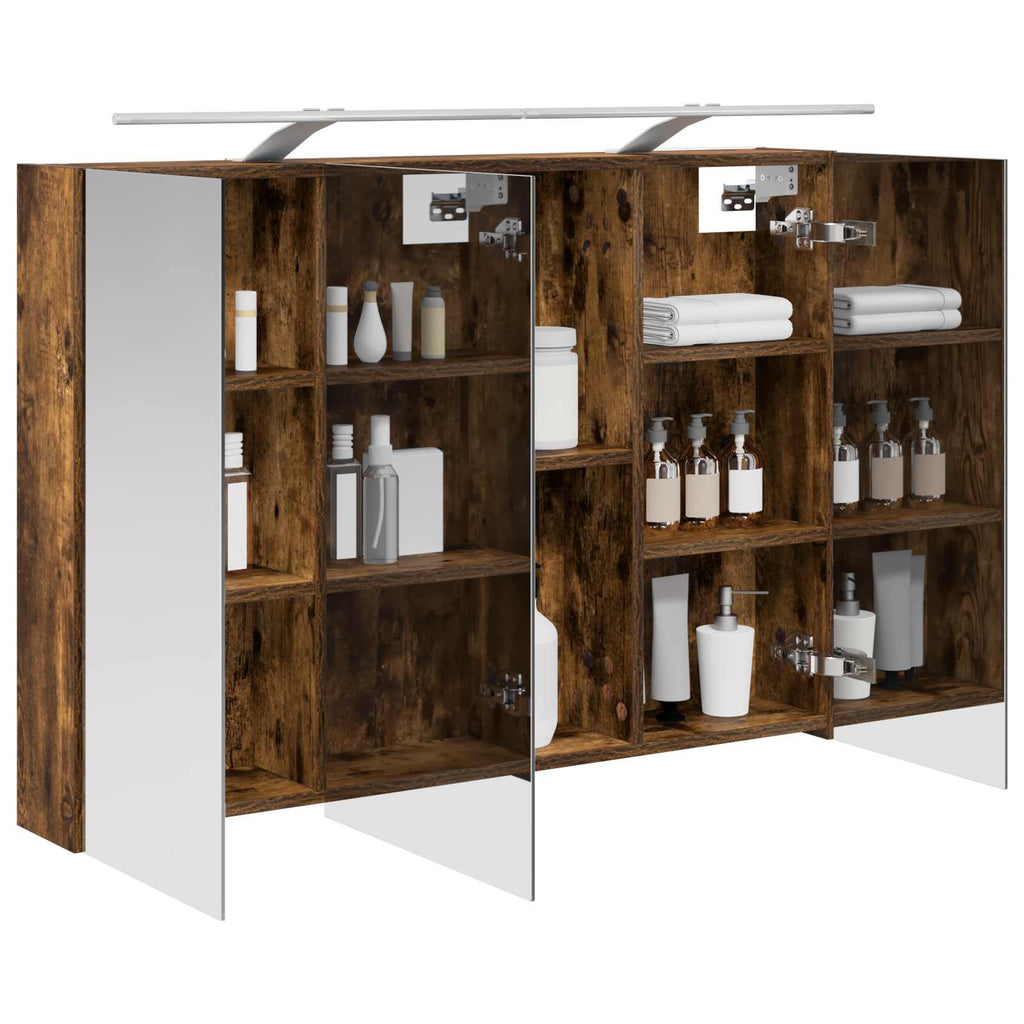 Badezimmerspiegelschrank Geräucherte Eiche 100 x 14,5 x 70 cm