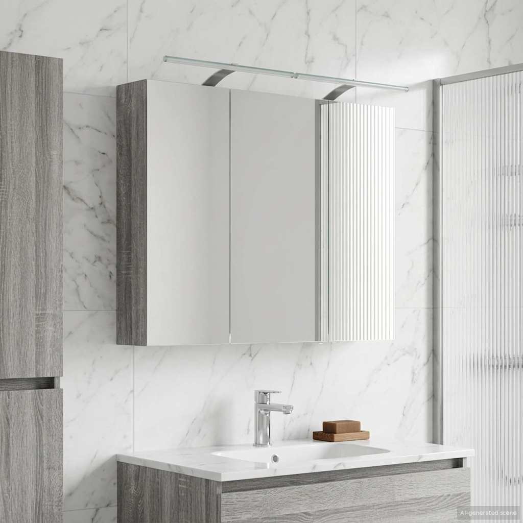 Badezimmerspiegelschrank Graues Sonoma 100 x 14,5 x 70 cm
