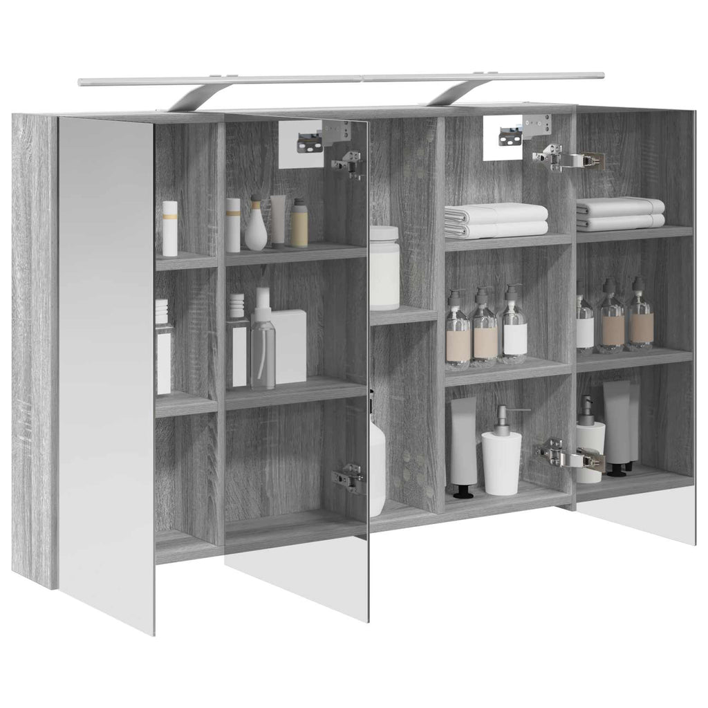 Badezimmerspiegelschrank Graues Sonoma 100 x 14,5 x 70 cm