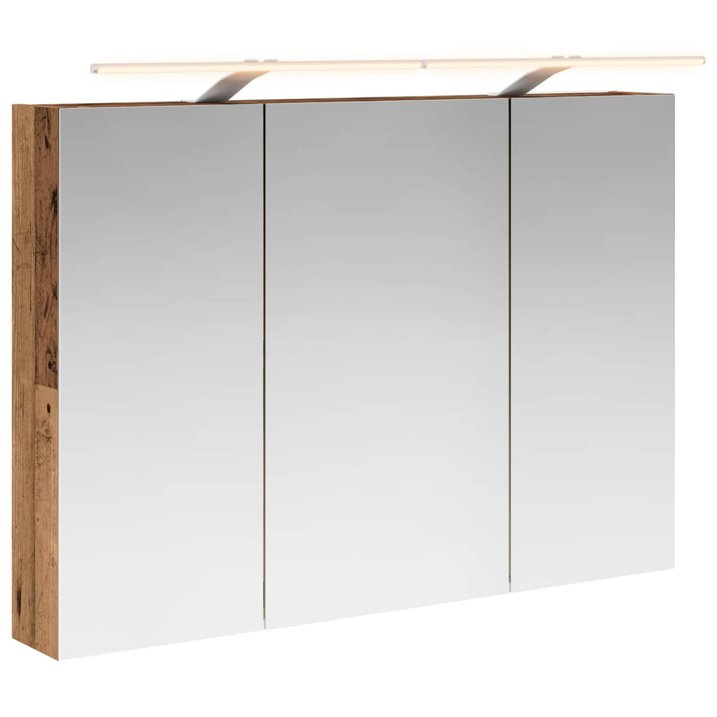 Badezimmerspiegelschrank mit Regal Altholz 100 x 14,5 x 70 cm