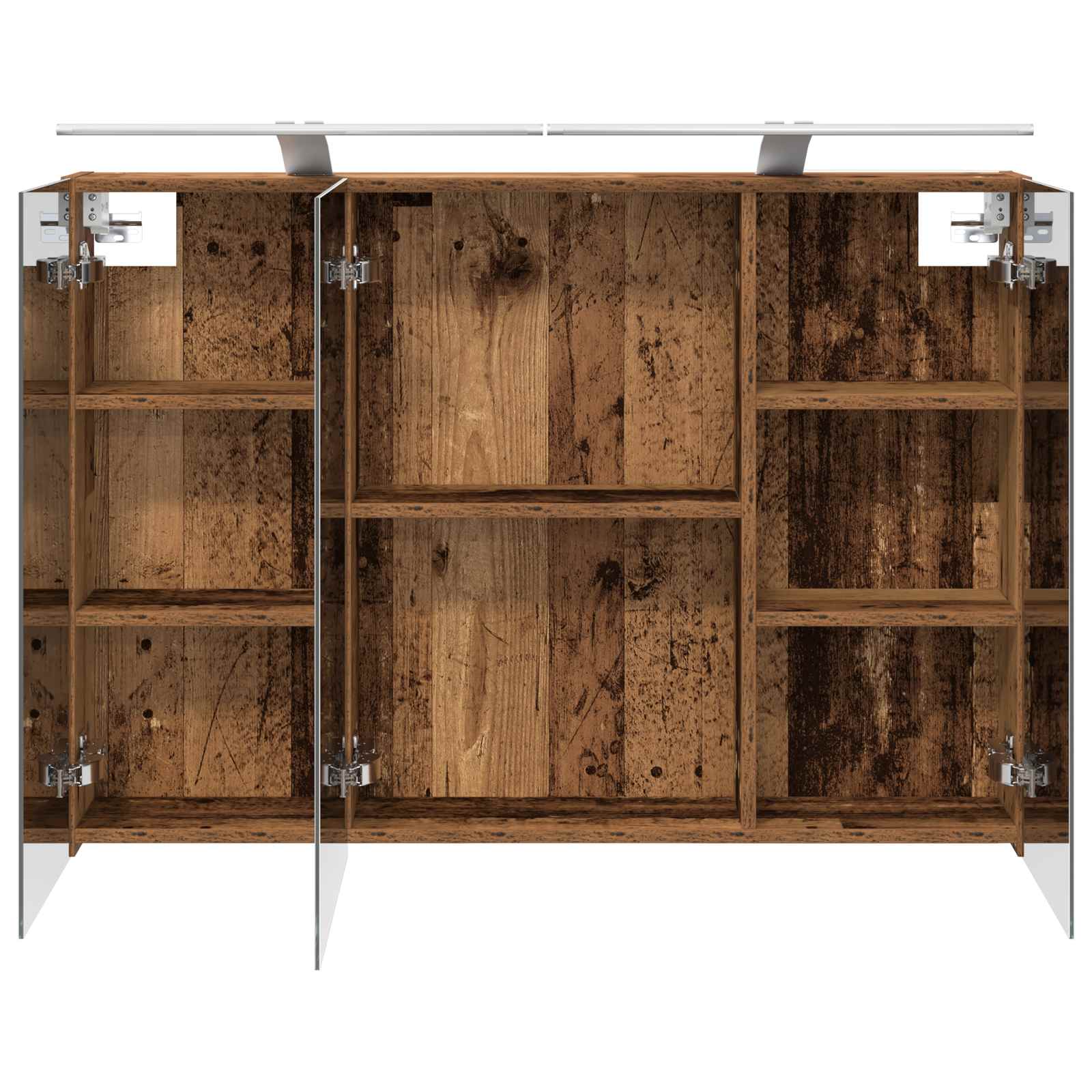 Badezimmerspiegelschrank mit Regal Altholz 100 x 14,5 x 70 cm