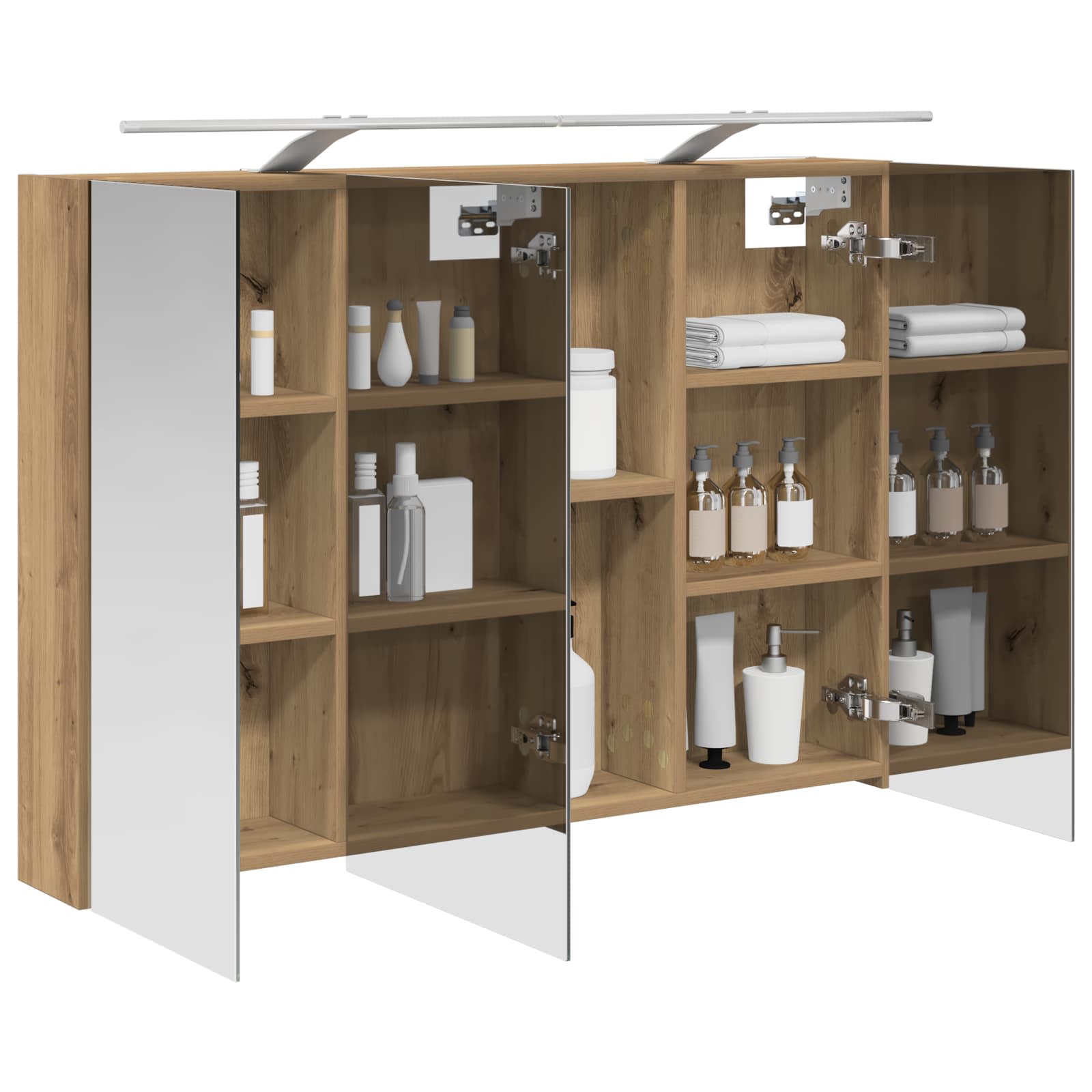 Badezimmerspiegelschrank Kunsthandwerk Eiche 100 x 14,5 x 70 cm