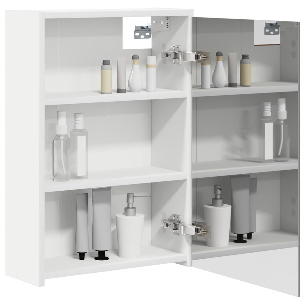 Badezimmerspiegelschrank Weiß 43 x 16 x 62.5 cm Holzwerkstoff