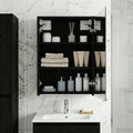 Badezimmerspiegelschrank Schwarz Eichen-Optik 43 x 16 x 62.5 cm