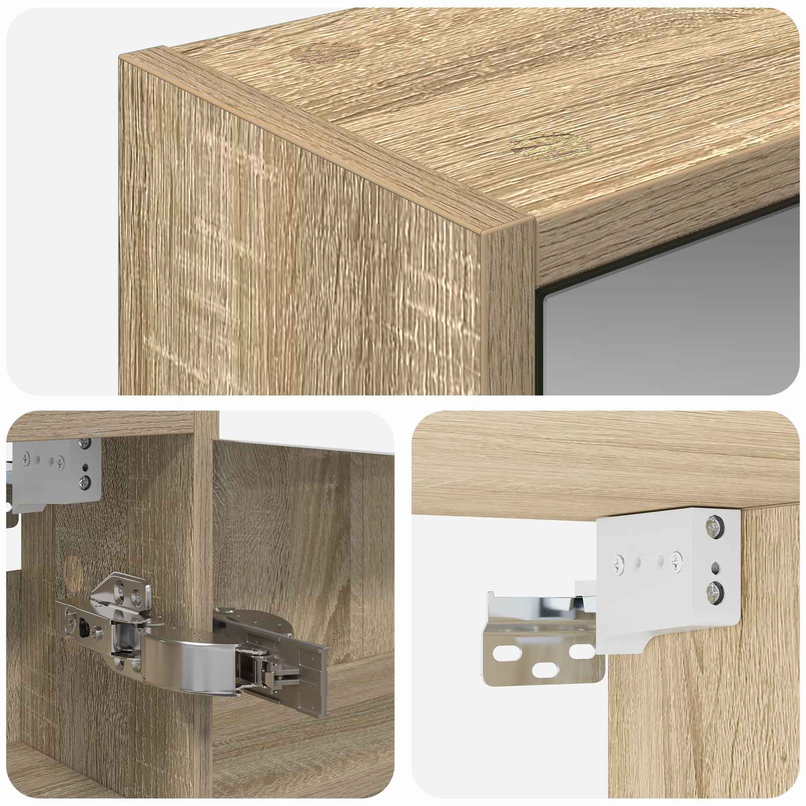 Badezimmerspiegelschrank mit Tür Sonoma-Eiche 43 x 16 x 62.5 cm