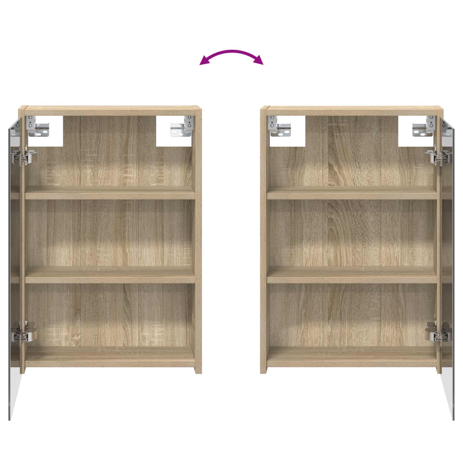 Badezimmerspiegelschrank mit Tür Sonoma-Eiche 43 x 16 x 62.5 cm