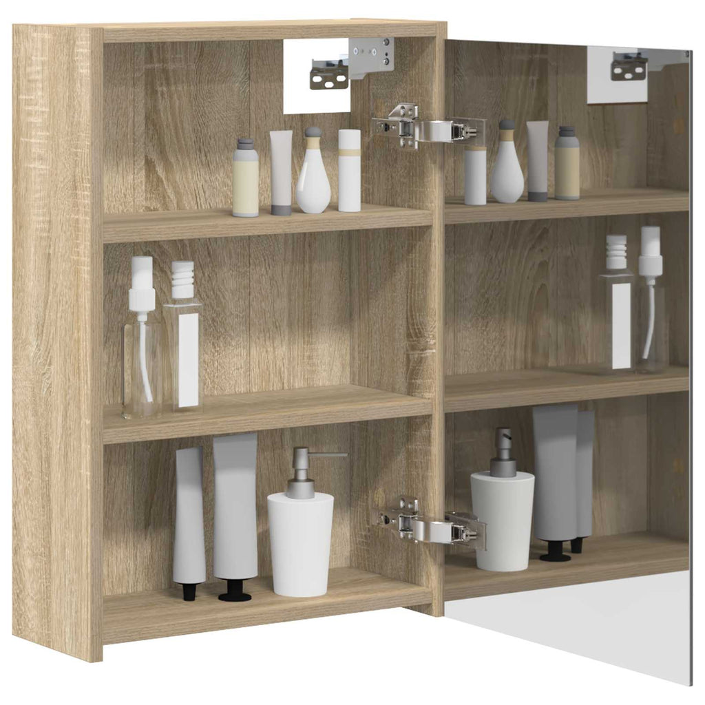 Badezimmerspiegelschrank mit Tür Sonoma-Eiche 43 x 16 x 62.5 cm