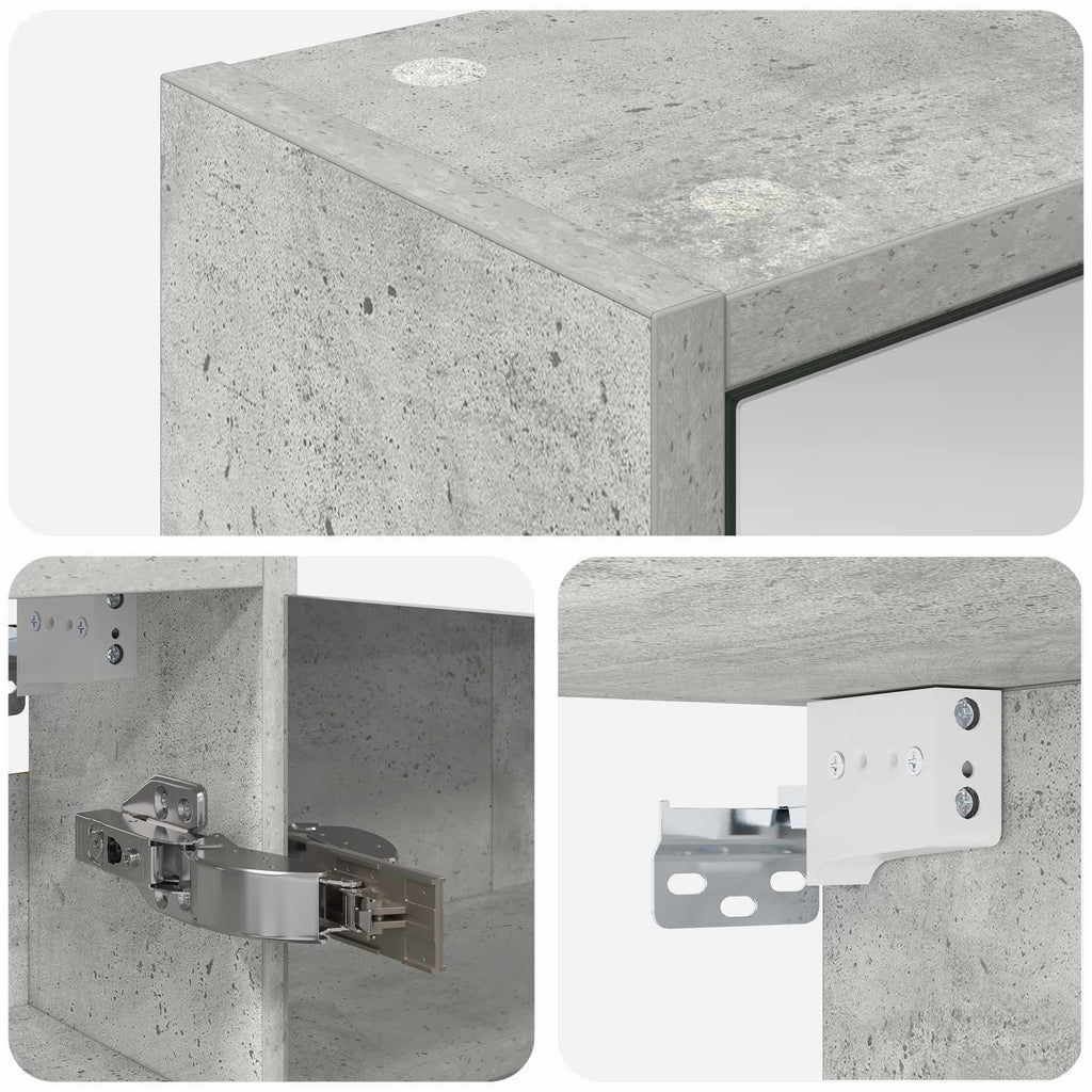 Badezimmerspiegelschrank mit Regal Beton Grau 43 x 16 x 62.5 cm