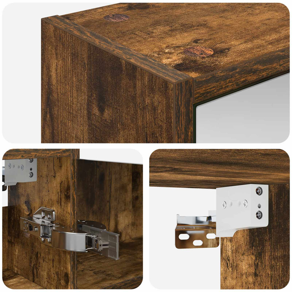 Badezimmerspiegelschrank Geräucherte Eiche 43 x 16 x 62.5 cm