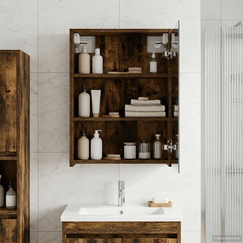 Badezimmerspiegelschrank Geräucherte Eiche 43 x 16 x 62.5 cm