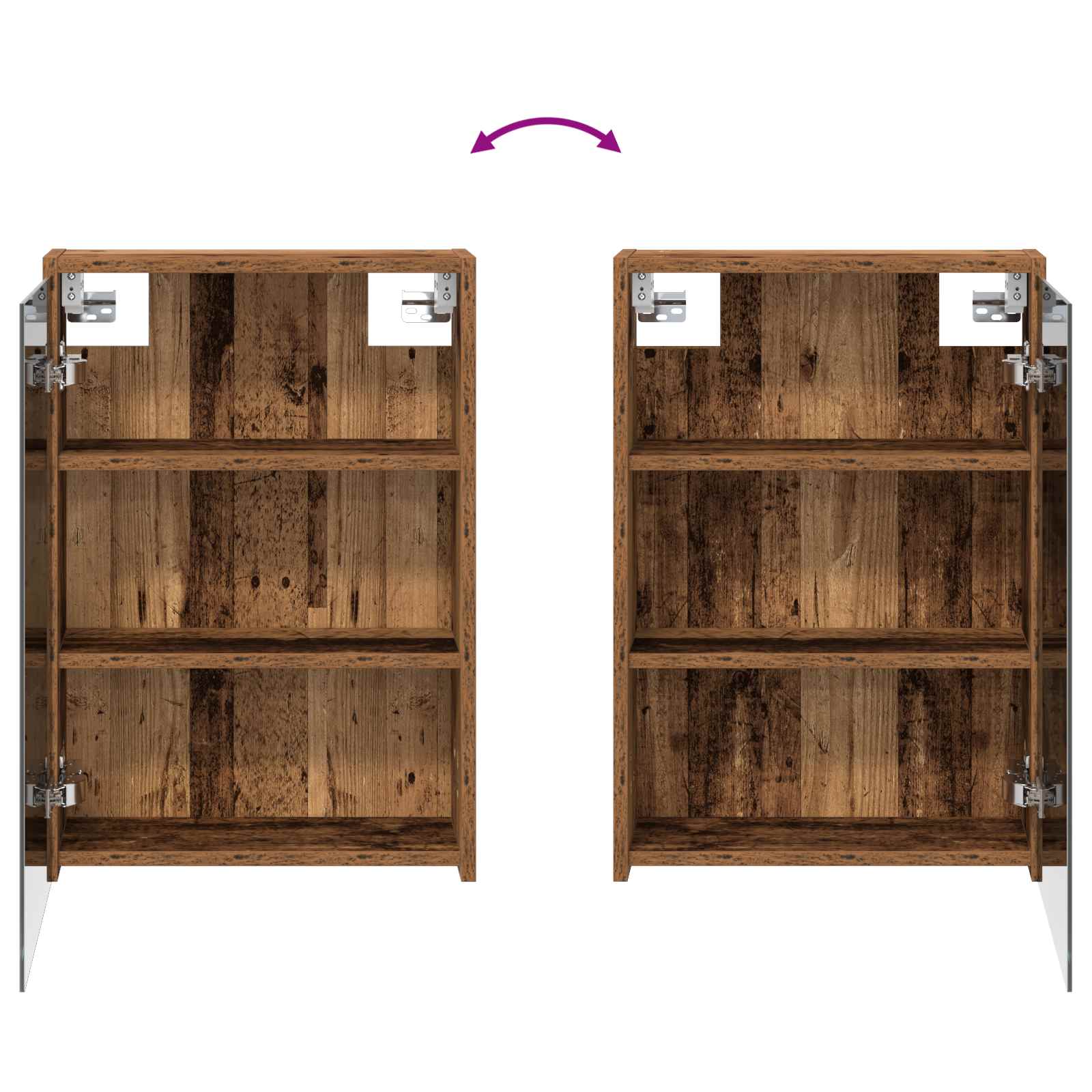 Badezimmerspiegelschrank mit Regal Altholz 43 x 16 x 62.5 cm