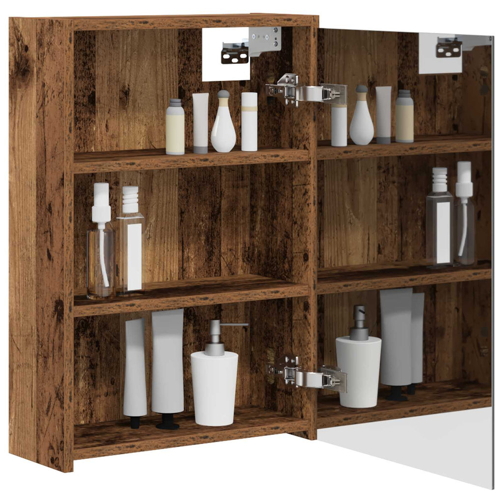 Badezimmerspiegelschrank mit Regal Altholz 43 x 16 x 62.5 cm