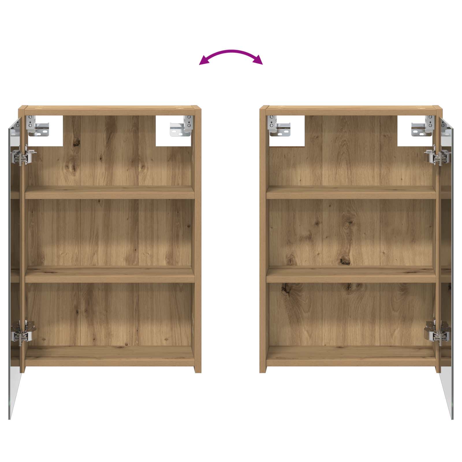 Badezimmerspiegelschrank Kunsthandwerk Eiche 43 x 16 x 62.5 cm