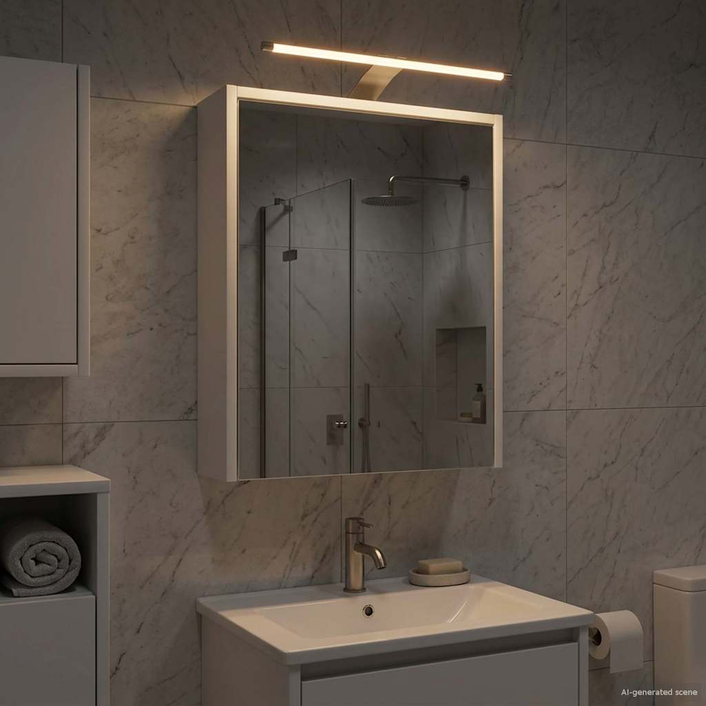 Badezimmerspiegelschrank Weiß 43 x 16 x 62.5 cm Holzwerkstoff