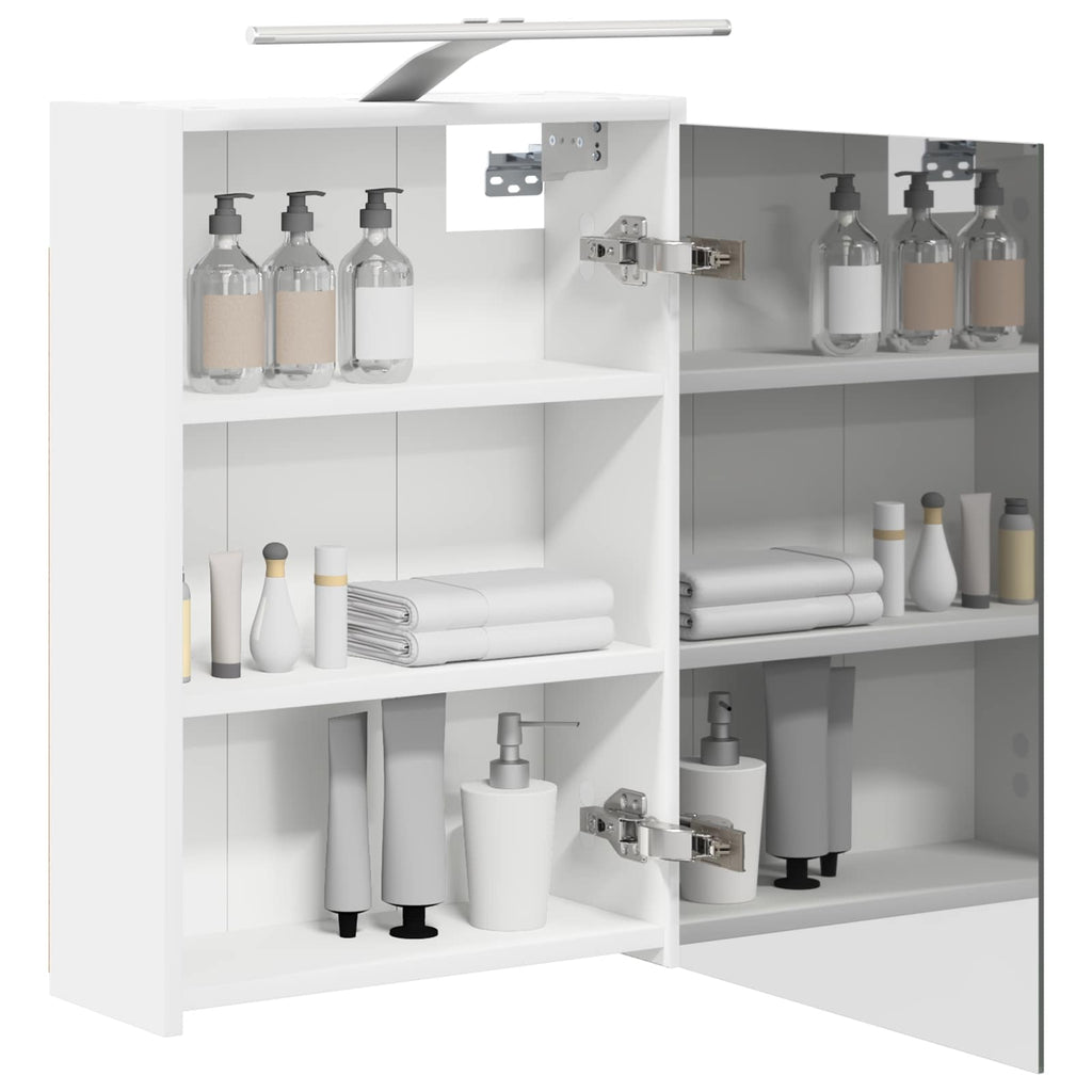 Badezimmerspiegelschrank Weiß 43 x 16 x 62.5 cm Holzwerkstoff