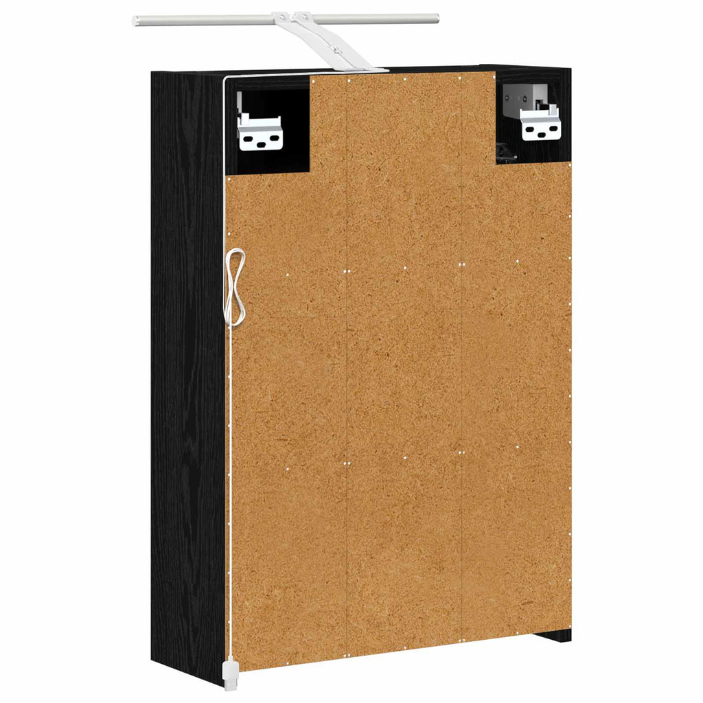 Badezimmerspiegelschrank Schwarz Eichen-Optik 43 x 16 x 62.5 cm