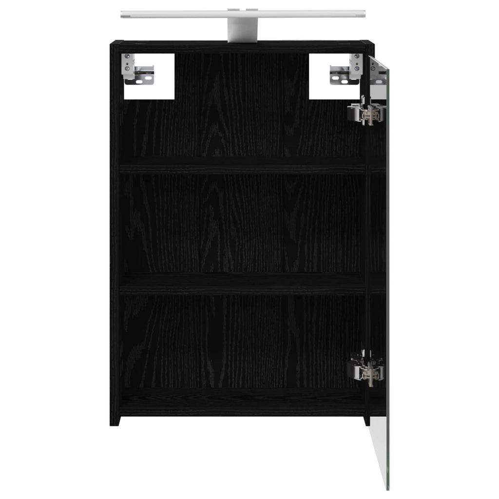 Badezimmerspiegelschrank Schwarz Eichen-Optik 43 x 16 x 62.5 cm