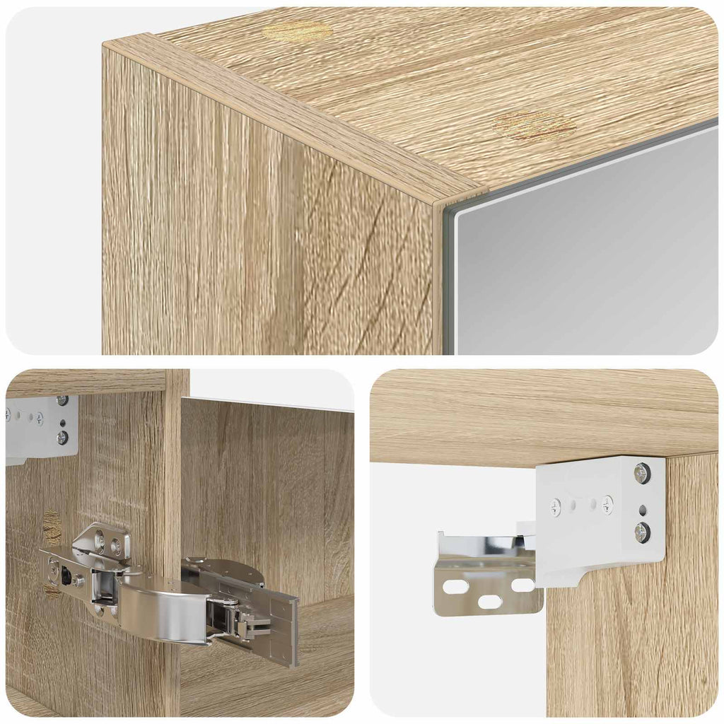 Badezimmerspiegelschrank mit Tür Sonoma-Eiche 43 x 16 x 62.5 cm