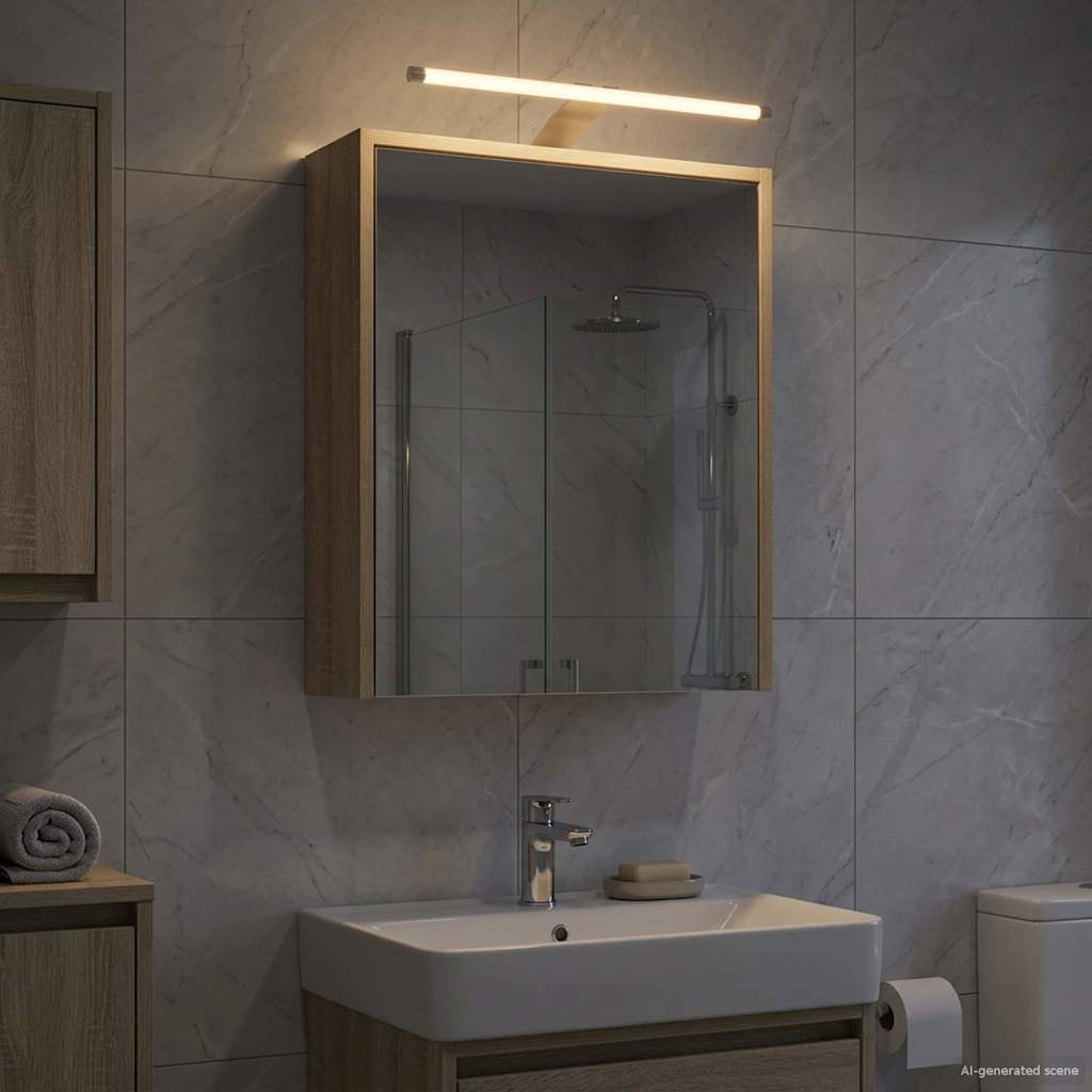 Badezimmerspiegelschrank mit Tür Sonoma-Eiche 43 x 16 x 62.5 cm