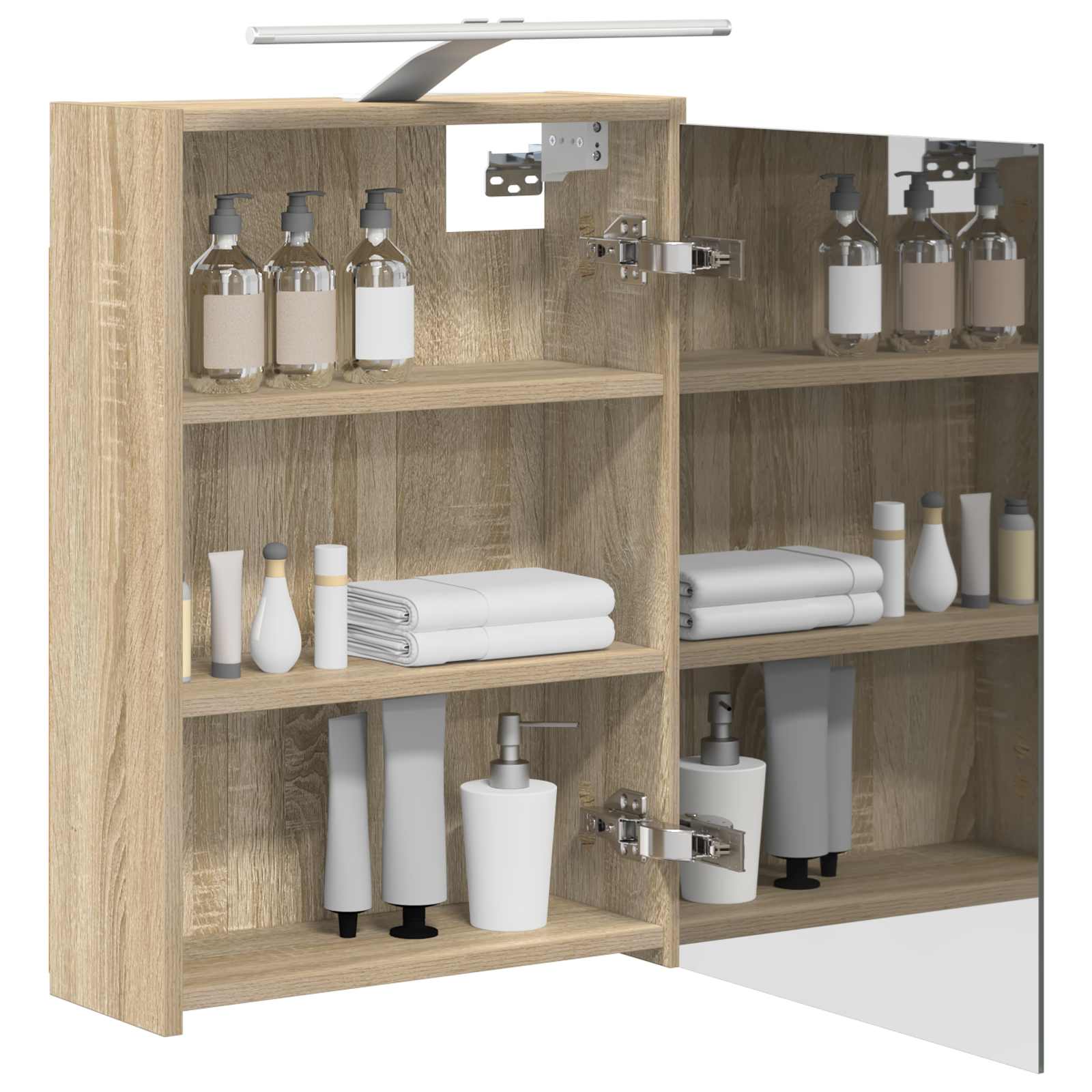 Badezimmerspiegelschrank mit Tür Sonoma-Eiche 43 x 16 x 62.5 cm