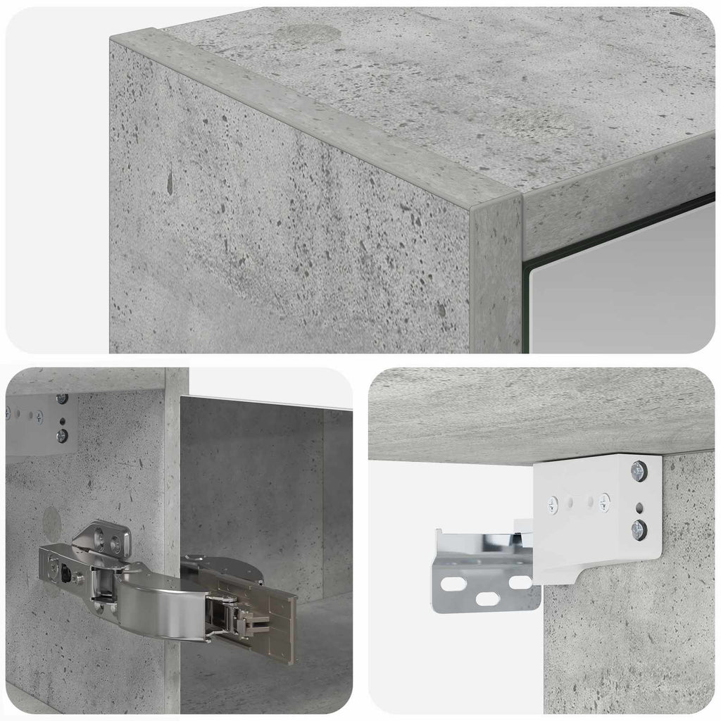 Badezimmerspiegelschrank mit Regal Beton Grau 43 x 16 x 62.5 cm