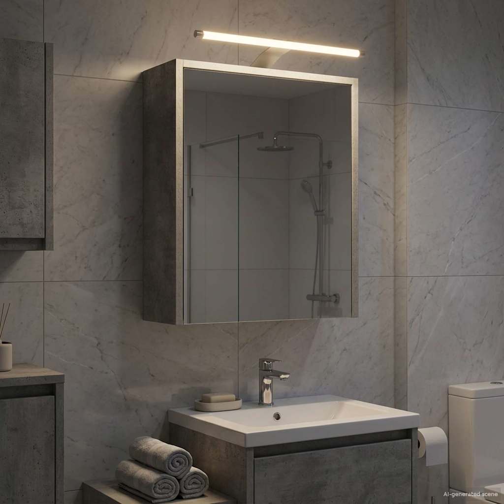Badezimmerspiegelschrank mit Regal Beton Grau 43 x 16 x 62.5 cm