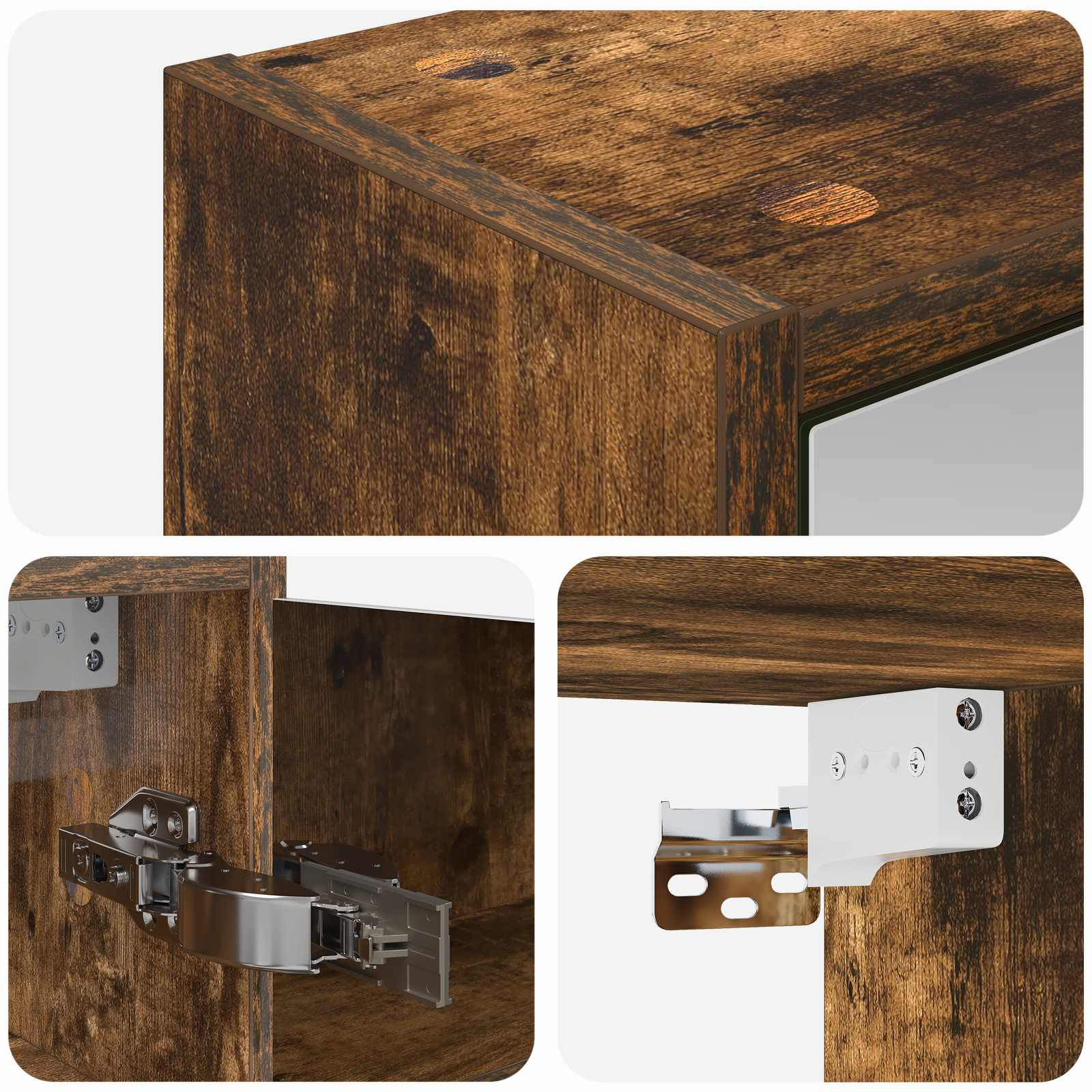 Badezimmerspiegelschrank Geräucherte Eiche 43 x 16 x 62.5 cm