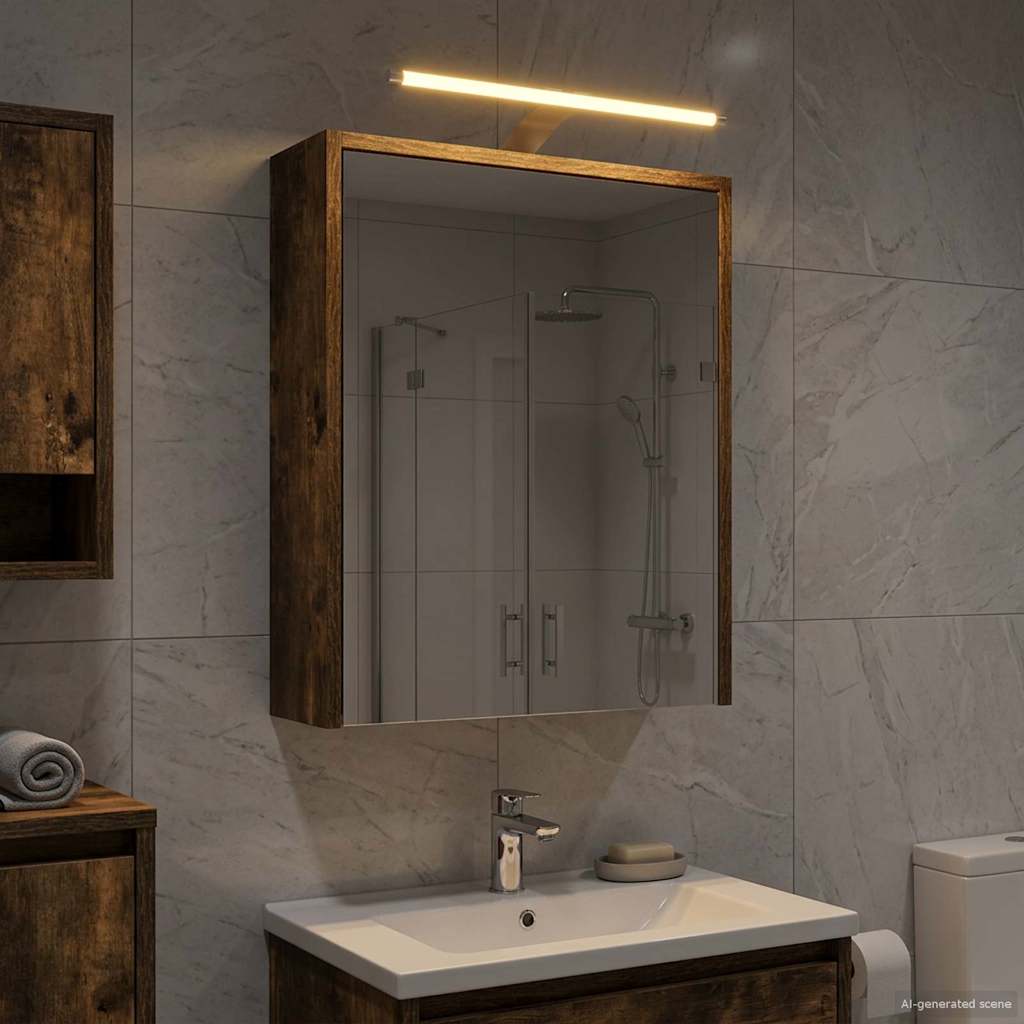 Badezimmerspiegelschrank Geräucherte Eiche 43 x 16 x 62.5 cm