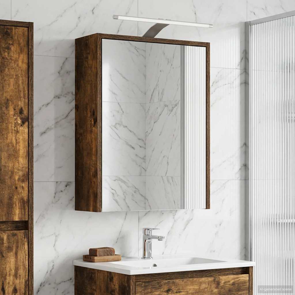 Badezimmerspiegelschrank Geräucherte Eiche 43 x 16 x 62.5 cm