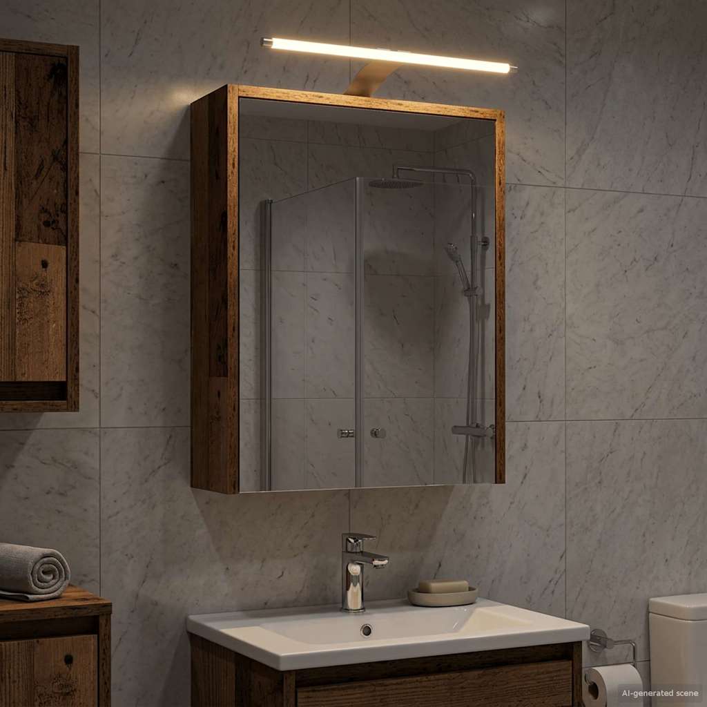Badezimmerspiegelschrank mit Regal Altholz 43 x 16 x 62.5 cm