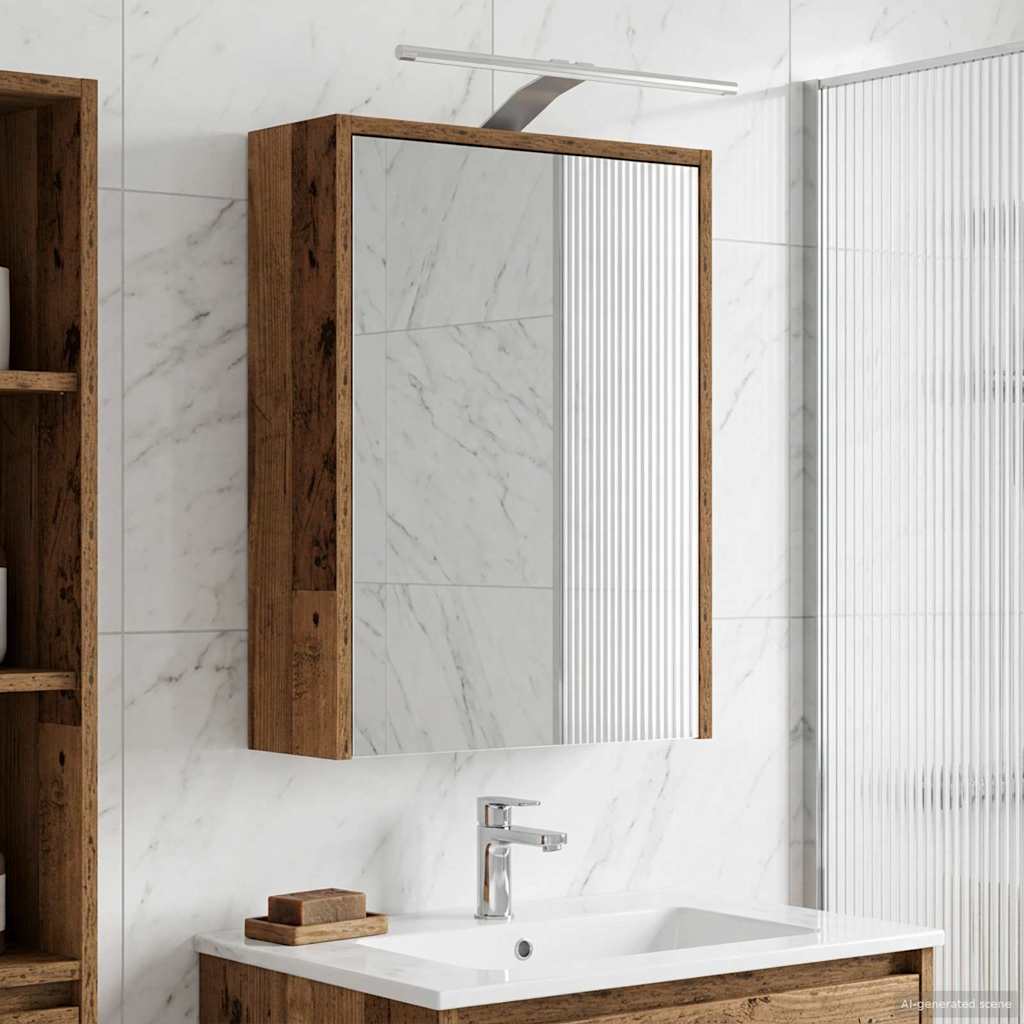 Badezimmerspiegelschrank mit Regal Altholz 43 x 16 x 62.5 cm