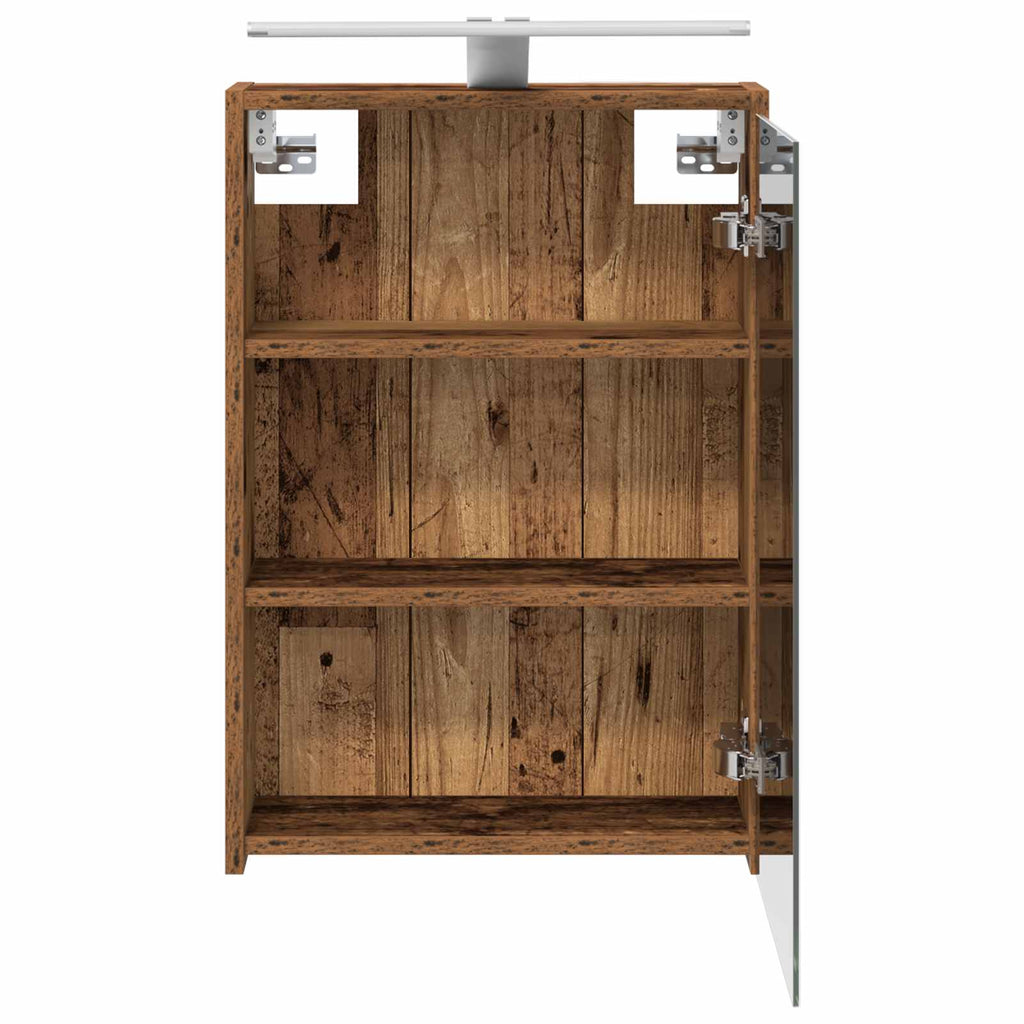 Badezimmerspiegelschrank mit Regal Altholz 43 x 16 x 62.5 cm