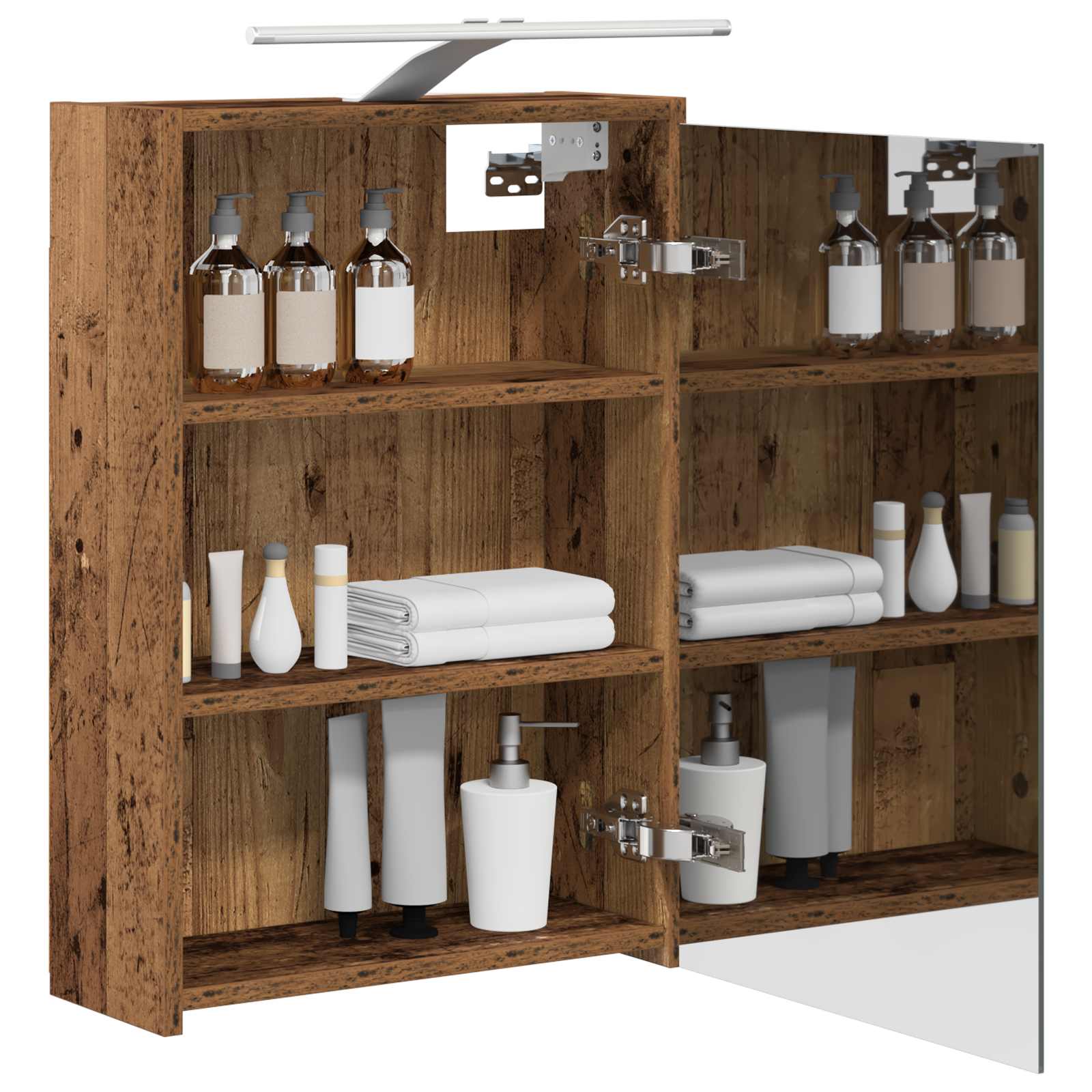 Badezimmerspiegelschrank mit Regal Altholz 43 x 16 x 62.5 cm