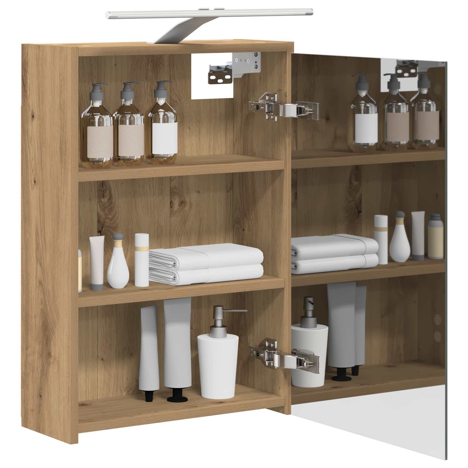 Badezimmerspiegelschrank Kunsthandwerk Eiche 43 x 16 x 62.5 cm