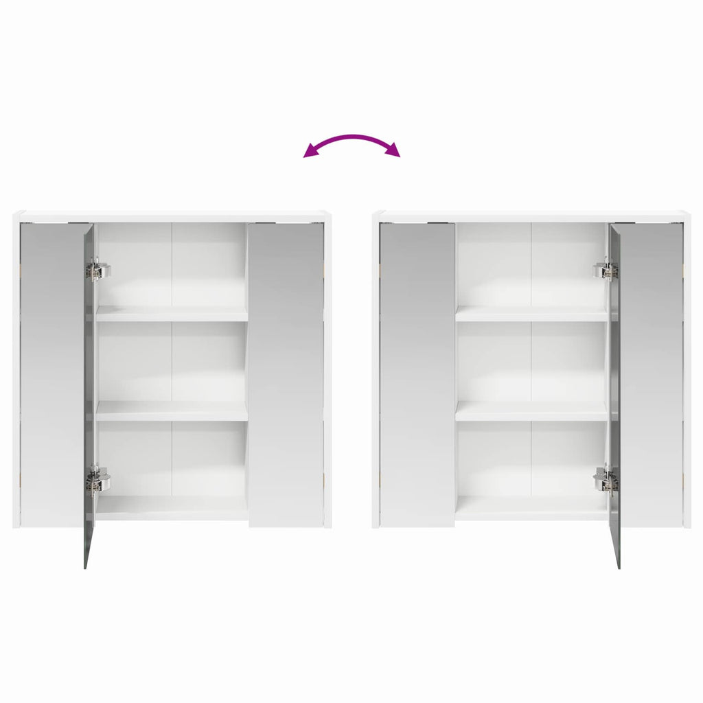 Badezimmerspiegelschrank Weiß 63,5 x 16 x 62,5 cm Holzwerkstoff