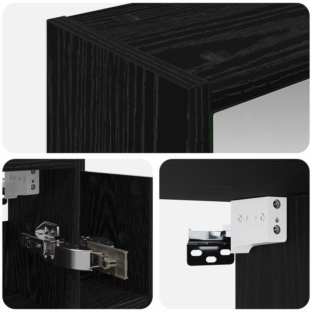 Badezimmerspiegelschrank Schwarz Eichen-Optik