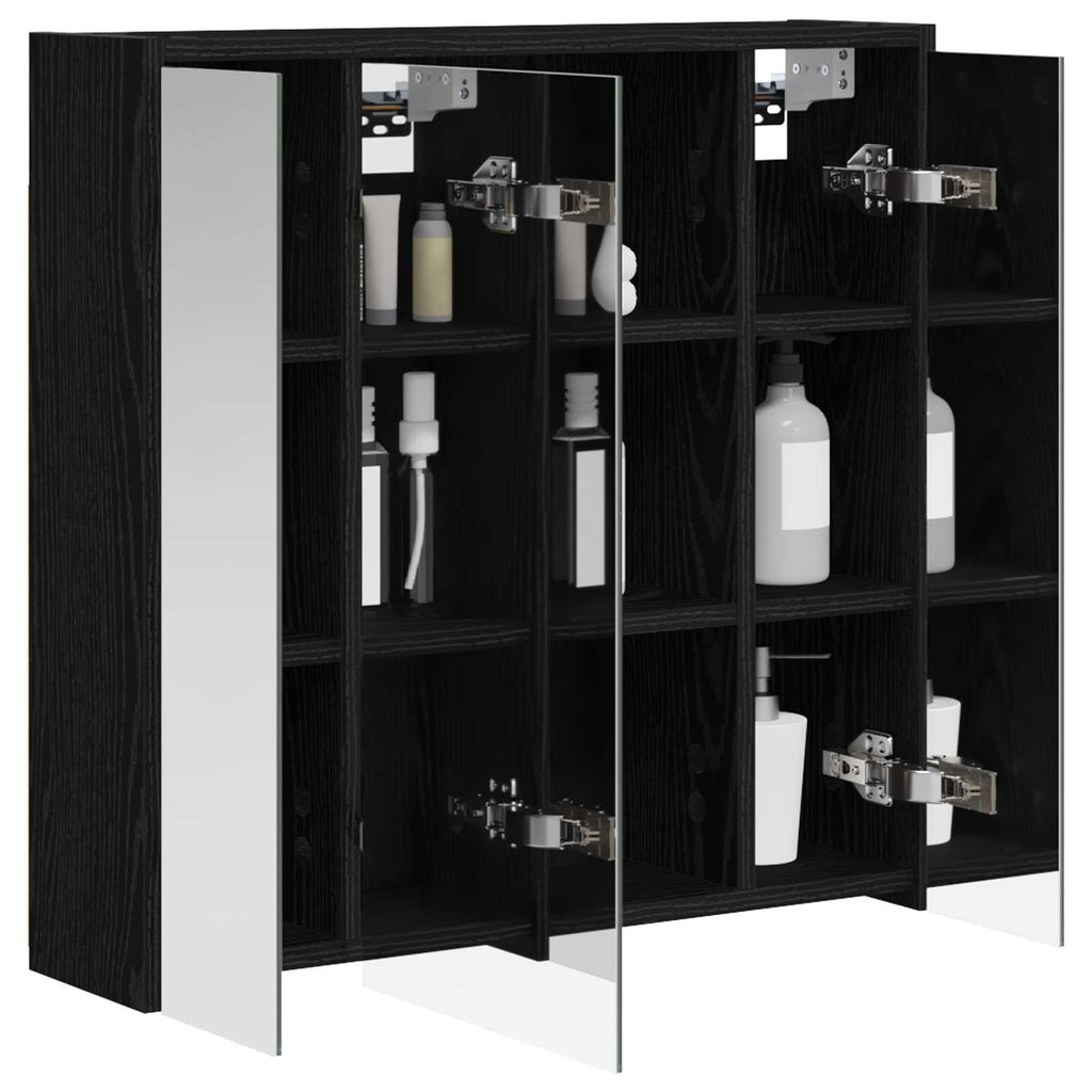 Badezimmerspiegelschrank Schwarz Eichen-Optik