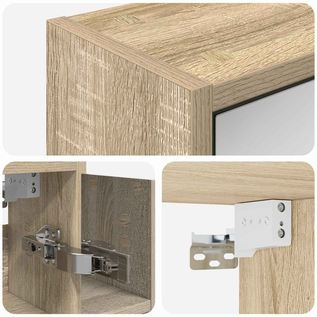 Badezimmerspiegelschrank Sonoma-Eiche 63,5 x 16 x 62,5 cm