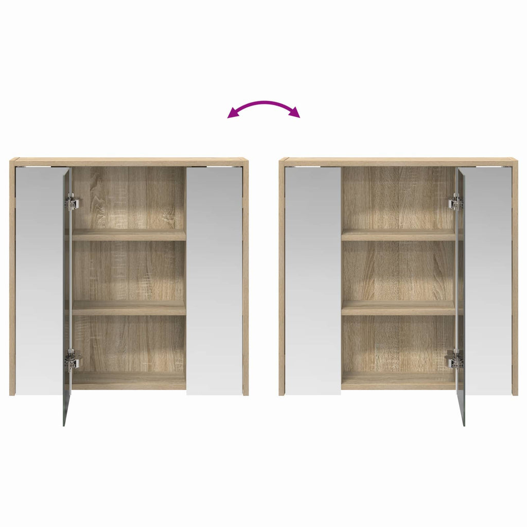Badezimmerspiegelschrank Sonoma-Eiche 63,5 x 16 x 62,5 cm