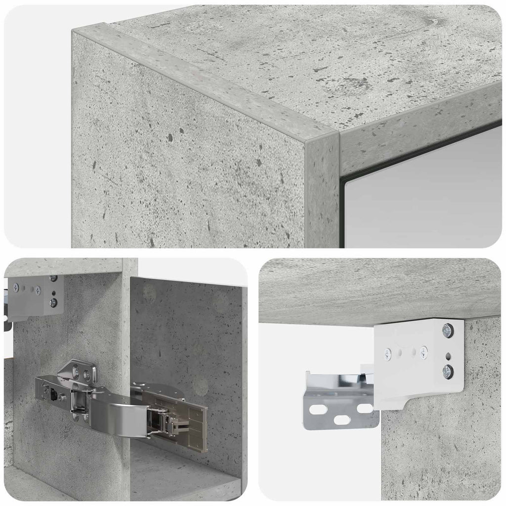 Badezimmerspiegelschrank Beton Grau 63,5 x 16 x 62,5 cm