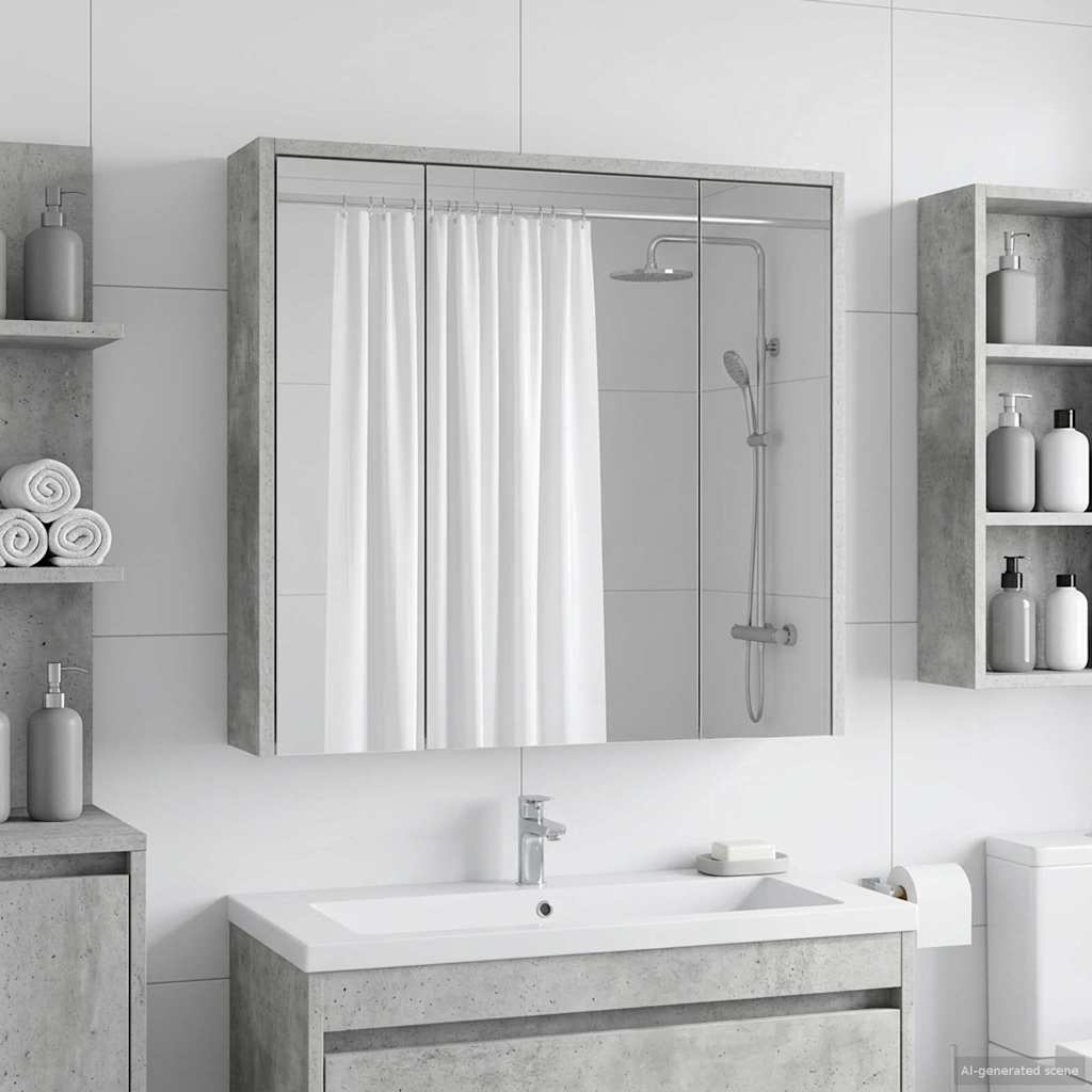 Badezimmerspiegelschrank Beton Grau 63,5 x 16 x 62,5 cm